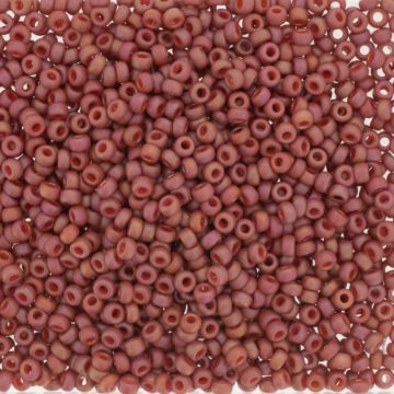 Miyuki Rocailles 15/0 4695 Matte Opaque Glazed Carnelian AB