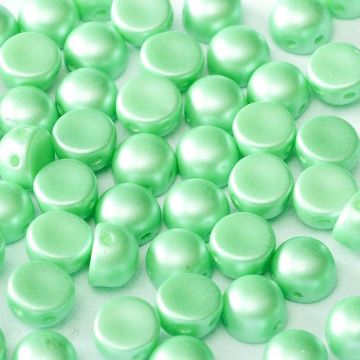 2-Hole Cabochon 02010-25025 Alabaster Pastel Light Green