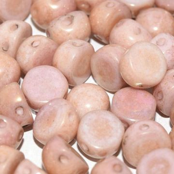 2-Hole Cabochon 03000-14495 Chalk White Red Luster