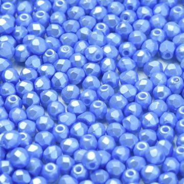 Fire polished 3mm Alabaster Pastel Light Sapphire