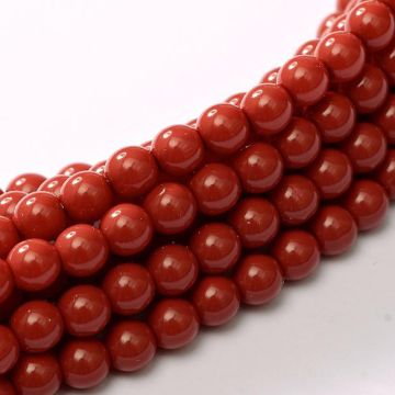 Glass Pearl 2mm Dark Coral