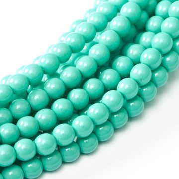 Glass Pearl 3mm Turquoise Blue