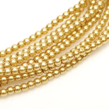 Glass Pearl 3mm Light Gold