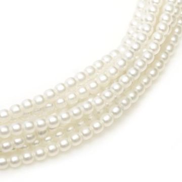 Glass Pearl 3mm White Satin