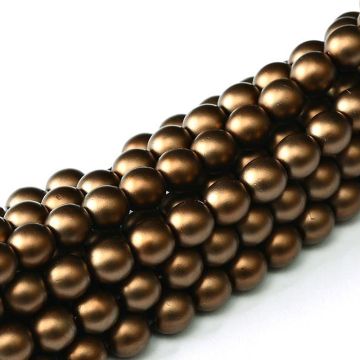 Glass Pearl 3mm Brown Satin