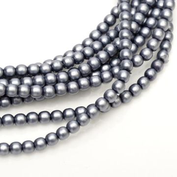 Glass Pearl 3mm Hematite Satin