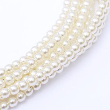 Glass Pearl 4mm Cream