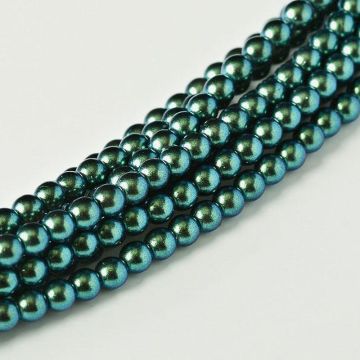 Glass Pearl 4mm Dark Teal