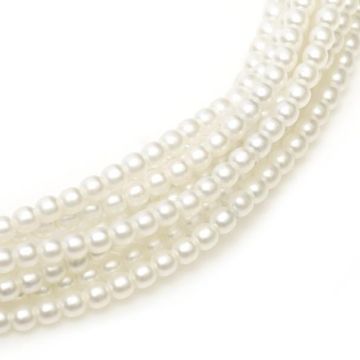 Glass Pearl 4mm White Satin
