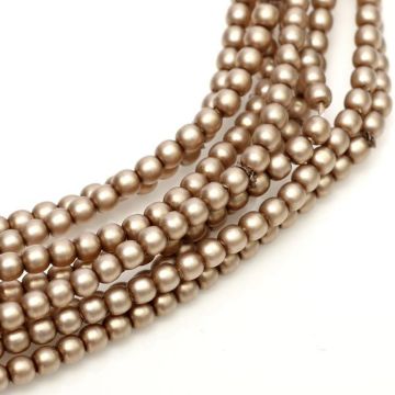 Glass Pearl 4mm Taupe Satin