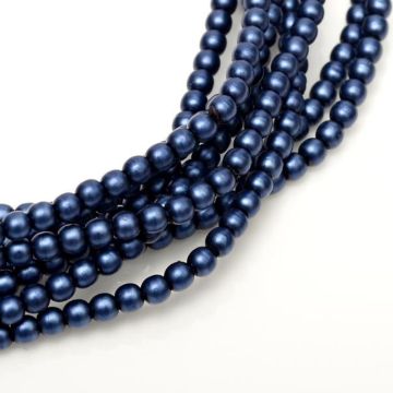 Glass Pearl 4mm Egyptian Blue Satin