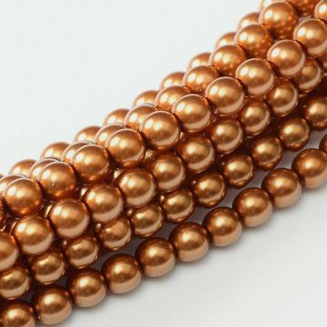 Glass Pearl 8mm Light Copper