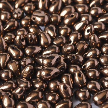 Side Drill Tear Drop 4x6mm Jet Bronze